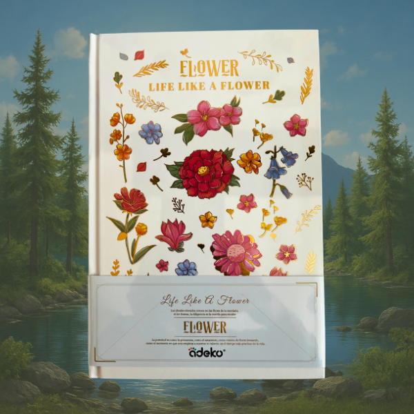 CUADERNO DE FLORES PASTA DURA
