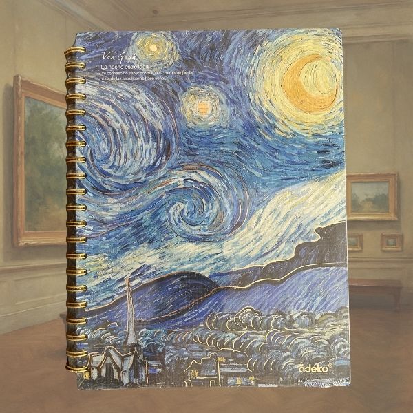 CUADERNO CON ESPIRAL VAN GOGH NOCHE ESTRELLADA