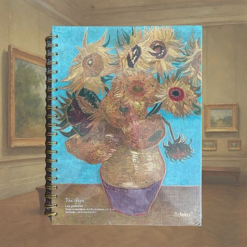 CUADERNO CON ESPIRAL VAN GOGH FLORERO